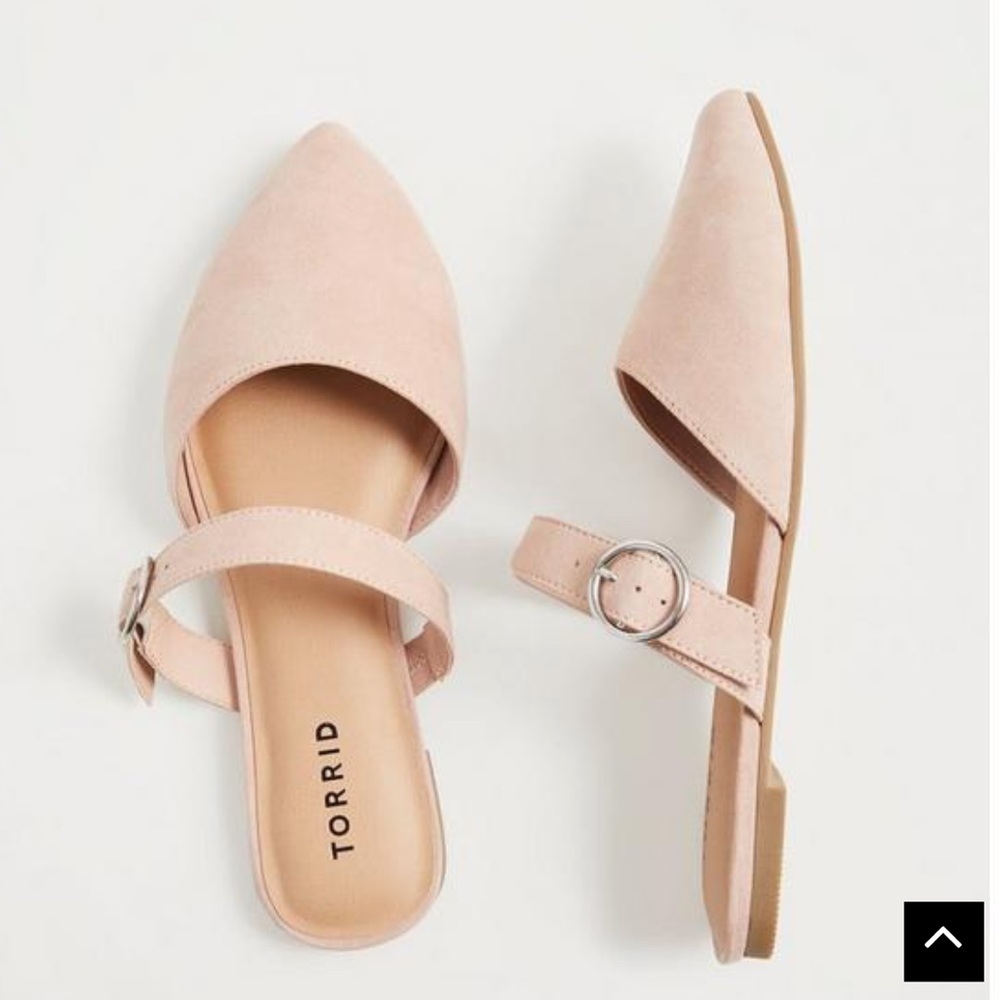 Blush Pointy Toe Belted Mule
